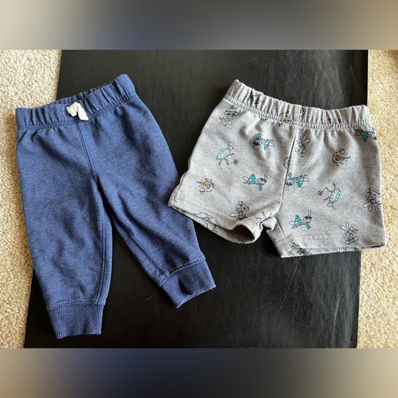 Carter's Other - Carter’s 6M Infant Baby Blue Sweatpants & Grey Shorts